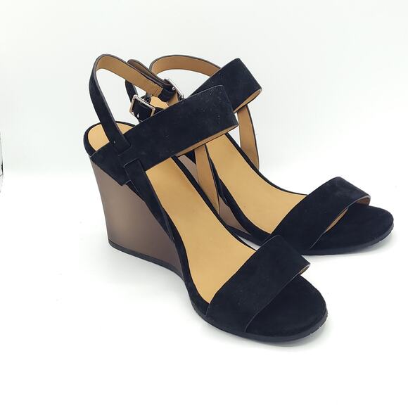 Marc By Marc Jacobs Open Toe Black Wedge Sandals Women size 8.5 - Picture 3 of 9